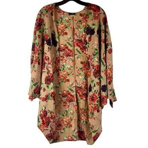 Audrey 3+1 Women's Open-Front Floral Print Cardigan